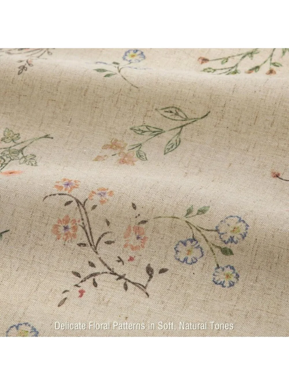 Vintage Floral Linen Shower Curtain | French Country Farmhouse Decor | 72x72